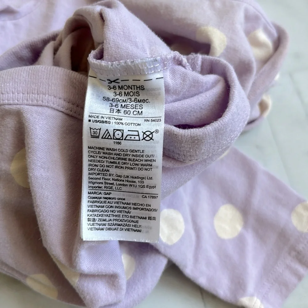 Baby Gap Pastel Purple Polka Dotted Cotton Bodysuit